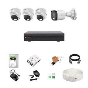 FULL SETUP CP Plus illumax 2.4MP 4 Channel DVR, 2.4MP 3 Dome & 1 Bullet Cameras