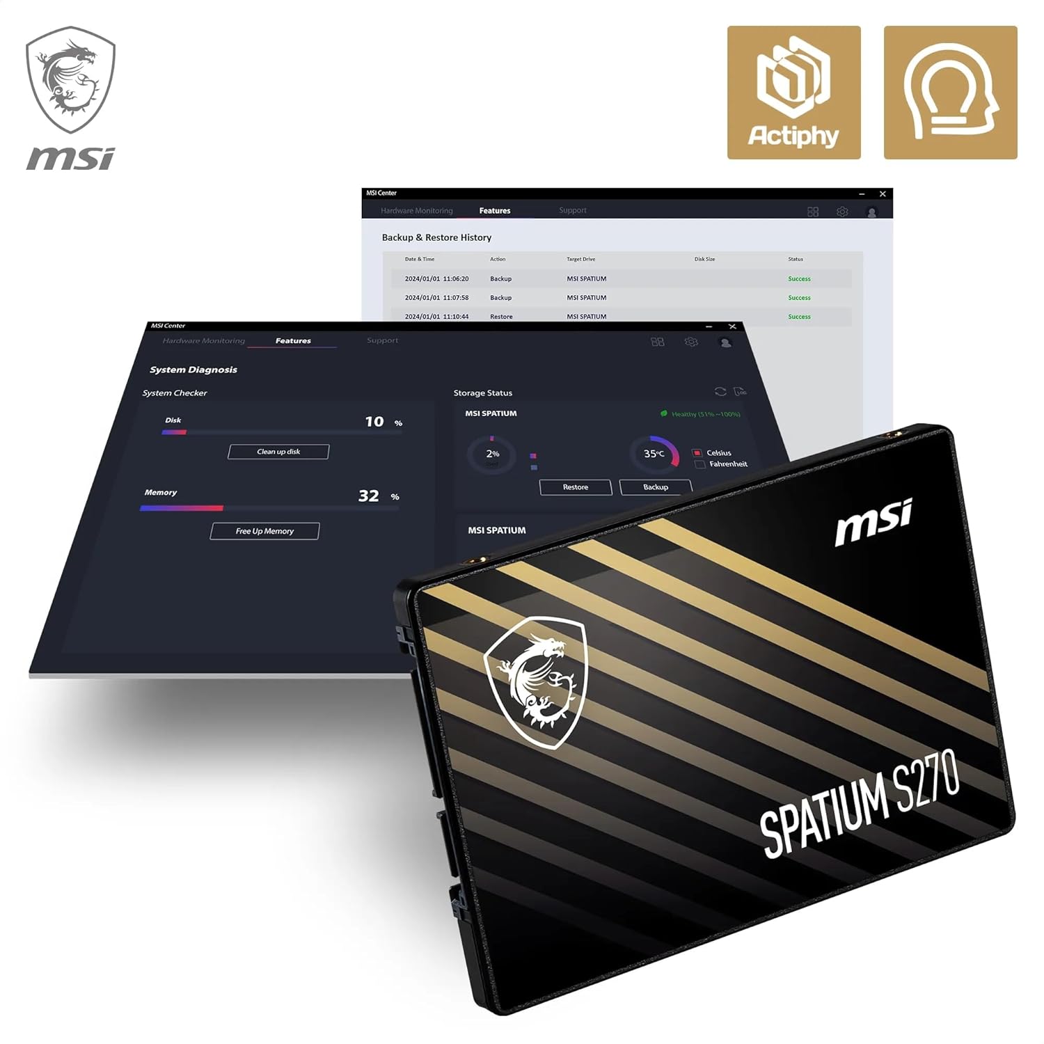 MSI SPATIUM S270 SATA III, 2.5inch, 240GB Internal SSD - Image 6