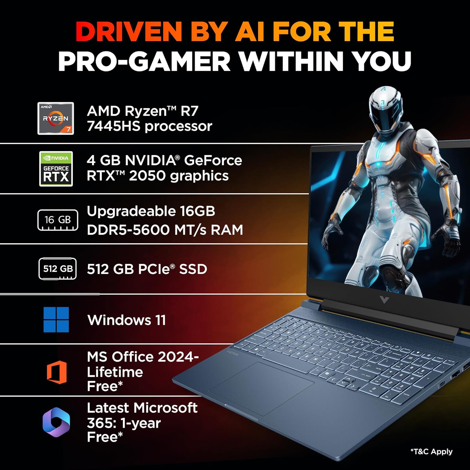 HP Victus, AMD Ryzen 7 7445HS, 4GB RTX 2050 - Image 5